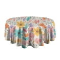 thumbnail image 5 of Pioneer Flower Round Tablecloth 60" X 60",Wrinkle Wipeable Table Cloth for Kitchen Dining Room Picnic Patio Party, 5 of 6