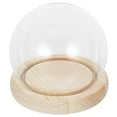 thumbnail image 2 of Miangastore Clear Glass Display Case with Wooden Base Clear Glass Dome Crafts Display Covering, 2 of 9