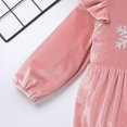 thumbnail image 5 of IBTOM CASTLE Infant Baby Girls Velvet Romper First Birthday Outfit Ruffles Long Sleeve Bodysuit Jumpsuit Christmas Fall Winter Clothes for Photo Shoot 12-18 Months Pink + Silver, 5 of 8