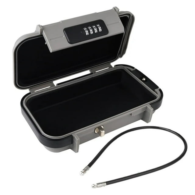 Portable Safe Box Travel Safe Box Large Capacity Security Lockbox Code Waterproof Key Lock Box with Removable Cable Handle ,More Reliable & Robust
