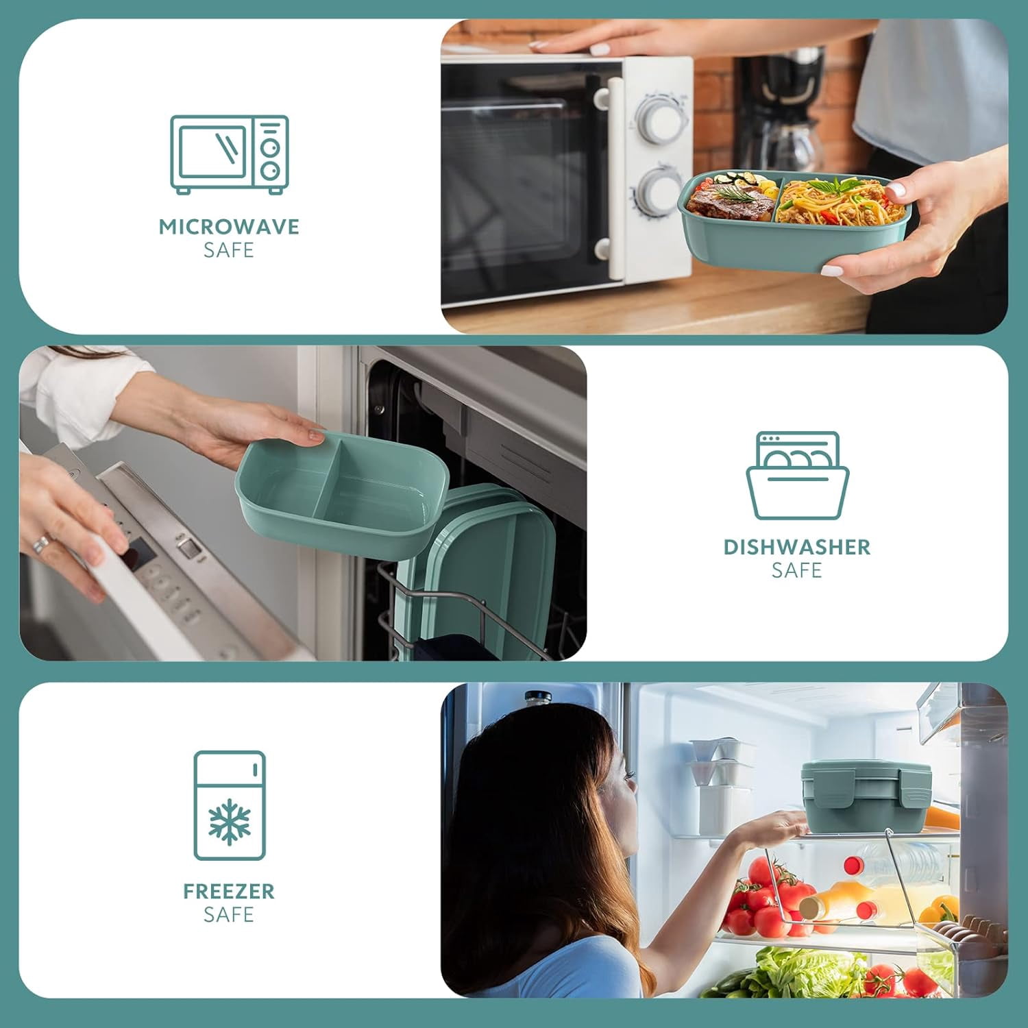 Ahot Adult Lunch Box,3 Stackable Bento Lunch Containers for Adults, Modern Minimalist Design Bento Box with Utensil Set, Leak-Proof Lunchbox for Dining Out, Work, Picnic