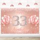 thumbnail image 1 of Fondo De Cartel De Feliz Cumpleaños Número 33 - 33 Suministros De Decoración Para Fiesta De Cumpleaños Para Mujeres O Hombres - Oro Rosa 4 X 6 Pies, 1 of 5
