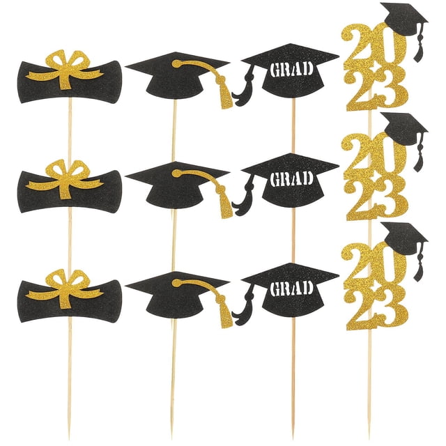12pcs Graduation Cupcake Toppers 2023 Cupcake Picks Graduation Party Decoration