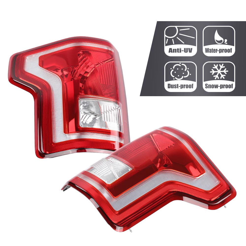 PIT66 Tail Light Halogen Fit for Ford F150 SSV 2016-2017/ Fit for F150 2015-2017 (submodel: Lariat, XL, XLT) FL3Z13405A-PFM, FO2800239, FL3Z13404A-PFM, FO2801239 Red