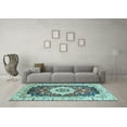 thumbnail image 3 of Ahgly Company Indoor Rectangle Abstract Light Blue Modern Area Rugs, 2' x 3', 3 of 4