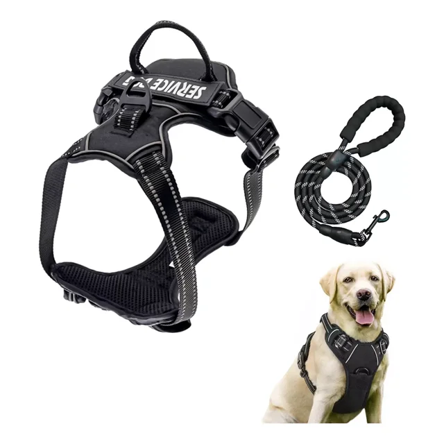 Pechera Arnés Ajustable Con Corre Para Perro Mediano Grande