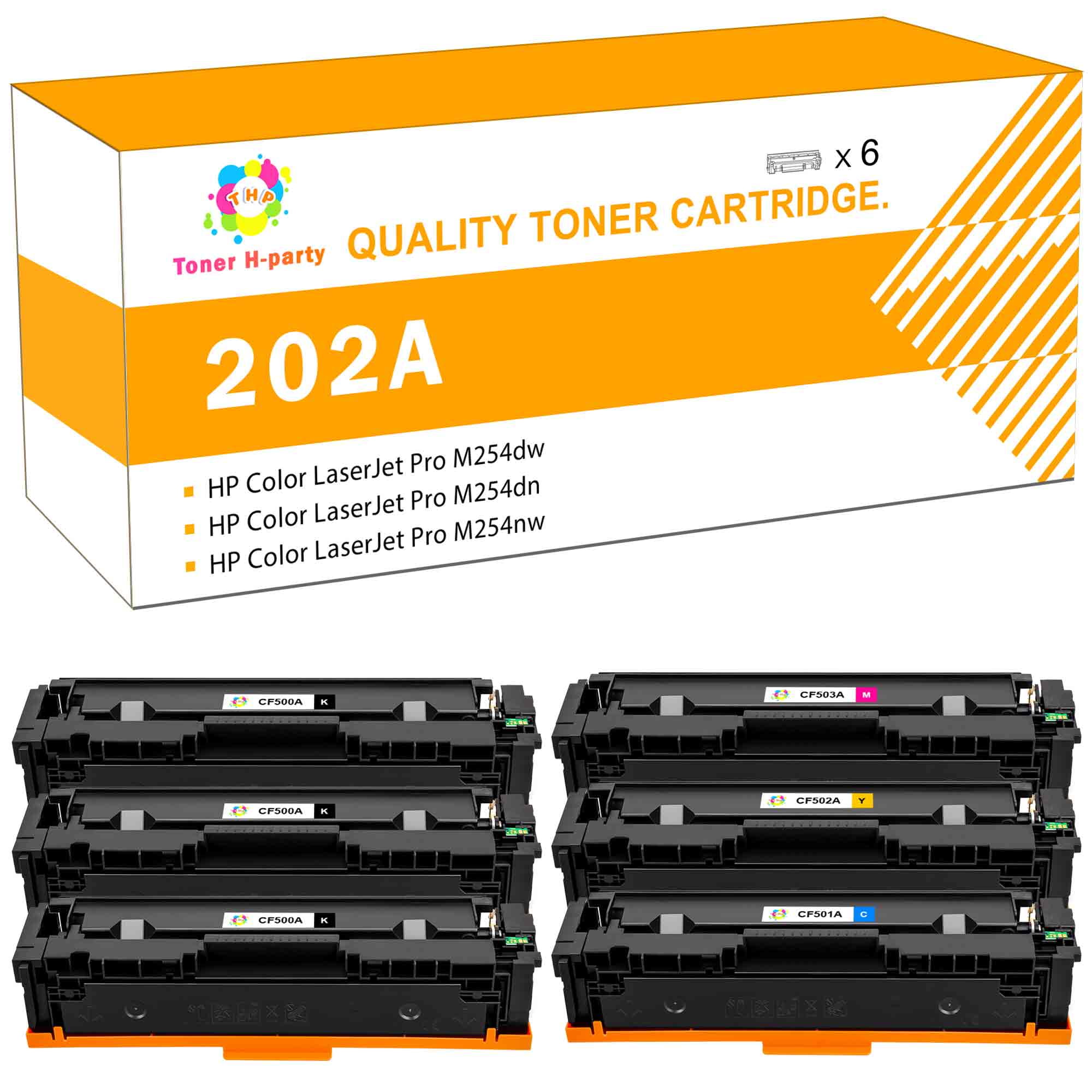 Toner H-Party 8-Pack Compatible Toner Cartridge for HP 202A CF500A CF501A CF503A Color LaserJet Pro M254dw Printer Ink (2*Black,2*Cyan,2*Magenta,2*Yellow) - Walmart.com