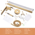 thumbnail image 5 of Wowow Brass Freestanding Bathtub Faucet Single-Handle Floor Mount Claw Foot Tub Faucet with Hand Shower in Gold, 5 of 8