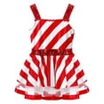 thumbnail image 4 of CHICTRY Little Girls Sequins Christmas Dance Dress Stripes Tutu Leotard Dress Red 6, 4 of 7