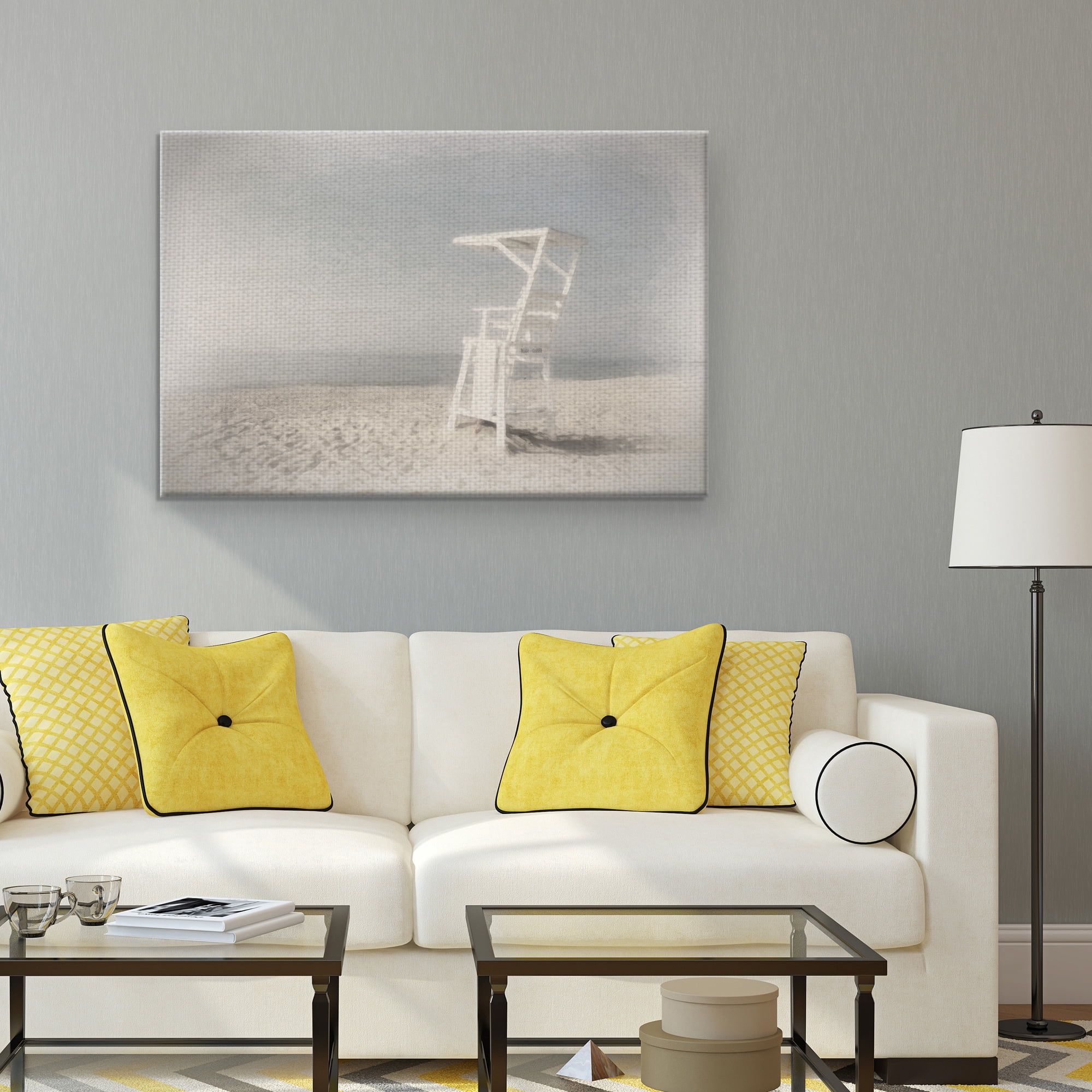 Masterpiece Art Gallery Lifeguard Chair Hazy Morning by Graff-tee Studio Canvas Art Print 24" x 36"