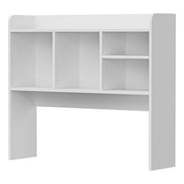 ZENSTYLE Freestanding Desk Organizer Tabletop Bookshelf with 4 Shelves Wood Frame White