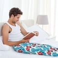thumbnail image 4 of Uemuo Hawaiian Style Pattern Men's Wide Leg Palazzo Lounge Pants with Pockets Light Weight Loose Comfy Casual Pajama Pants-Large, 4 of 9