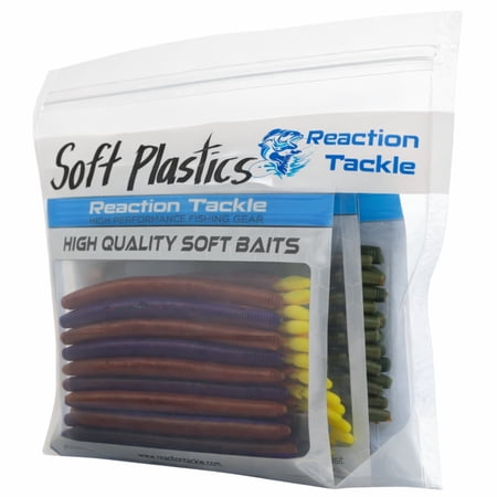 Reaction Tackle Clear Bait Bags for Soft Plastics 11 x 9.5 Resealable Fishing Organizer Pouches with Write On Label Area Tear Resistant Storage for Lures Worms and Terminal Tackle
