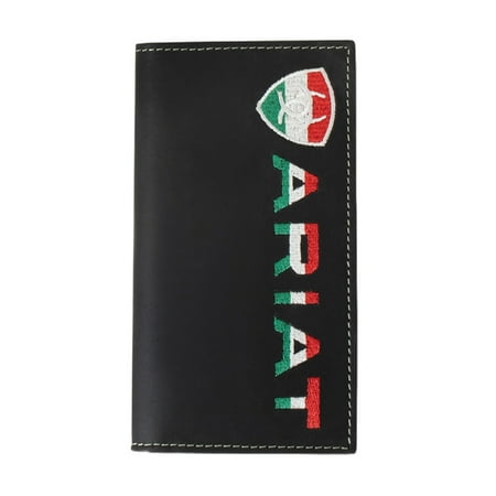 Ariat Mexican Flag Embroidered Black Rodeo Wallet A3555101