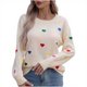 thumbnail image 1 of HongQid Womens Pullover Sweaters Long Sleeve Crewneck Casual Loose Knit Jumper Tops, 1 of 5
