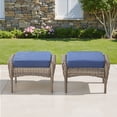 thumbnail image 7 of Arnahaishe Outdoor Ottoman Set of 2, All-Weather Wicker Patio Rattan Seat Foot Rest with Removable Cushions, Blue, 7 of 7