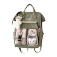 thumbnail image 1 of Women Fashion Contrast Color Backpack Travel School Large Cute Knapsack (Black), 1 of 7