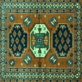 thumbnail image 1 of Ahgly Company Indoor Square Persian Turquoise Blue Traditional Area Rugs, 6' Square, 1 of 4