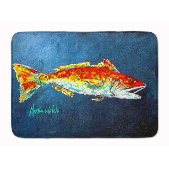 Carolines Treasures MW1093RUG Fish - Red Fish Red for Jarett Machine Washable Memory Foam Mat 19 X 27" multicolor