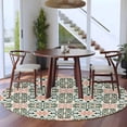 thumbnail image 4 of Boho Flowers 8' Round Area Rug, Farmhouse Abstract Geometric Patterned Washable Non-Slip Large Circle Rugs for Living Room Bedroom, Soft Low Pile Rug Carpet for Dining Room Kitchen Farmhouse, 4 of 9