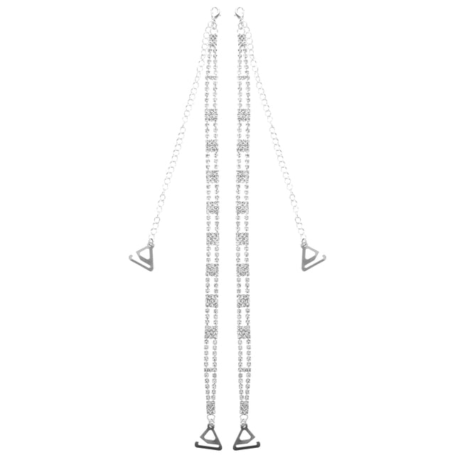 1 par de correas decorativas para sujetador con cadena de diamantes de imitación, correas de repuesto para vestido.