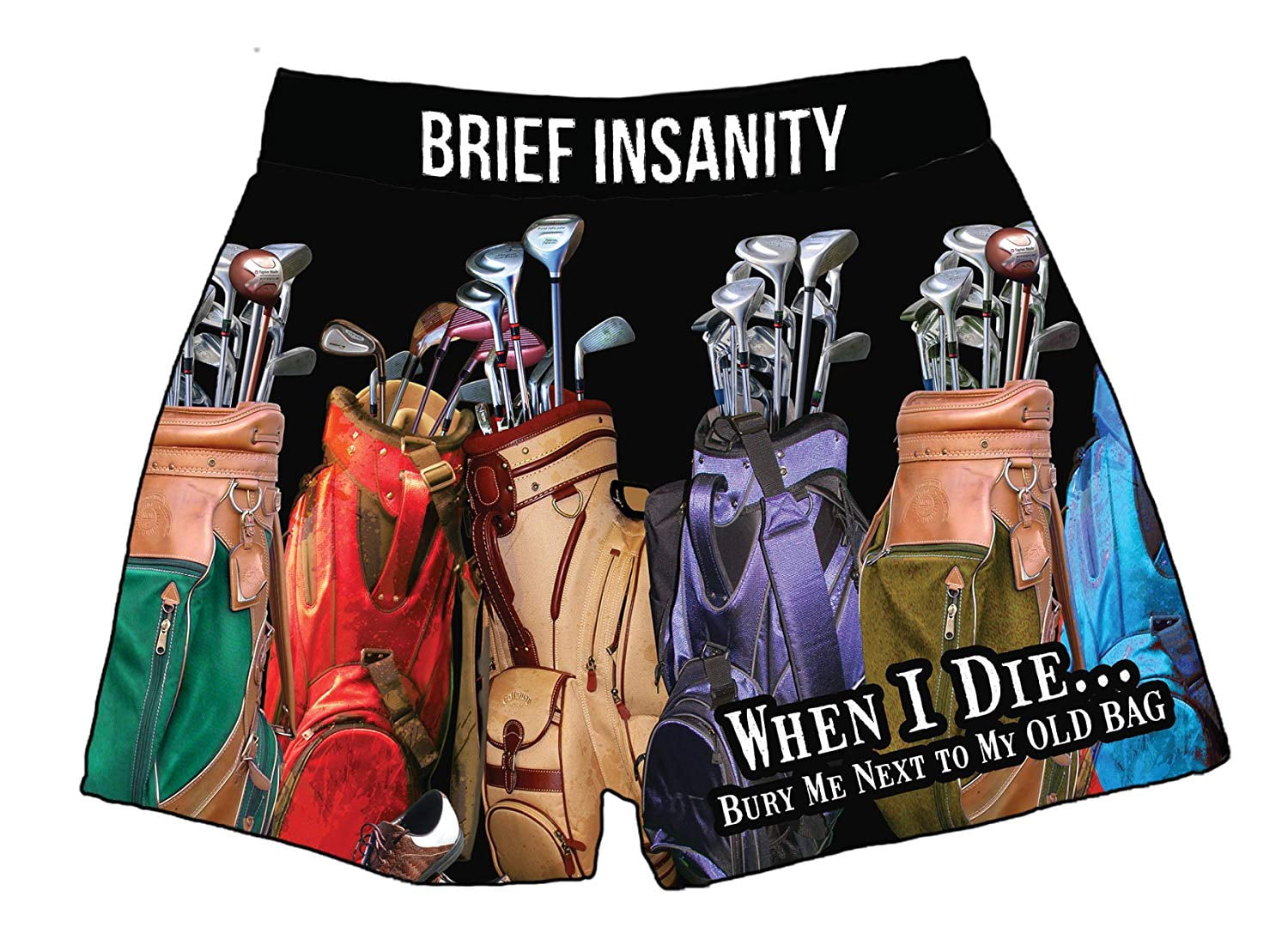 Brief Insanity Men's Boxer Shorts Underwear Golf Clubs & Bags Print