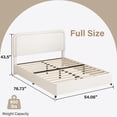 thumbnail image 6 of 4 EVER WINNER Full Size Bed Frame, Upholstered Platform Bed Frame with Curved Headboard, Low Profile Bed Frame, Soft Rounded Corners & Footboard, White, 6 of 7