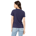thumbnail image 4 of BELLA + CANVAS Women’s Relaxed Jersey Tee, Short Sleeve Crew Neck Cotton T-Shirt, Navy, S, 4 of 4