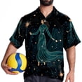 thumbnail image 4 of Virgo Constellation Men's Short Sleeve Beach Shirts, Casual Printed Button Down, Summer Unisex Spread Collar Tops, 4 of 6
