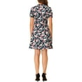 thumbnail image 3 of INSPIRE CHIC Women's Peter Pan Collar Half Placket Vintage Floral Dresses, 3 of 5