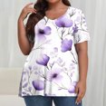 thumbnail image 2 of Pisexur Printemps Tops for Women 2025 Women Mode Été Imprimé Régulier Women Manches Courtes Col Rond Womens Tops Multicolore,5TG, 2 of 7