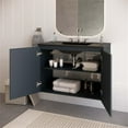 thumbnail image 2 of Modway Bryn 36" Modern Wood/Ceramic Wall-Mount Bathroom Vanity in Gray/Black, 2 of 8
