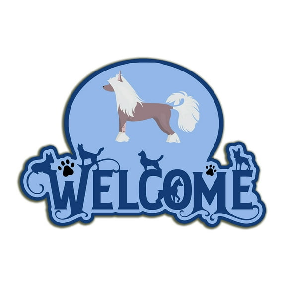 Chinese Crested #2 Welcome Door Hanger Decoration