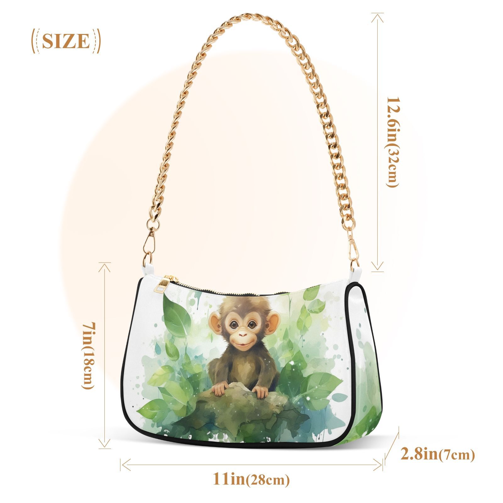 Monkey LeavesWomen Small Shoulder Bag Crossbody Tote Hobo Bags Purse Clutch Handbags with Chain Strap for Women