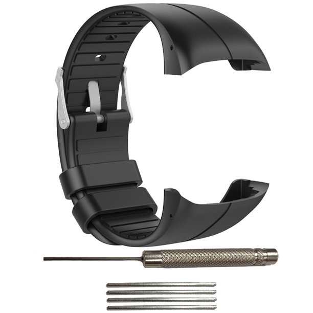 Inteprter Correa de silicona transpirable para pulsera, reloj de deportivo, correa de repuesto, repuesto de correa de reloj ajustable para Polar Relojes inteligentes negro