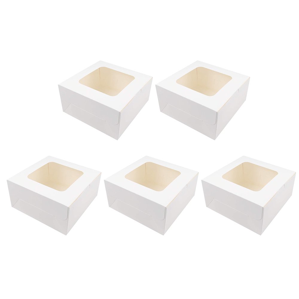 HOMEMAXS 5pcs Dessert Boxes Cake Dessert Package Boxes with Window