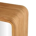 thumbnail image 5 of DecMode 27" x 39" Brown Wood Handmade Ribbed Console Table with Mirror, 2-Pieces, 5 of 10