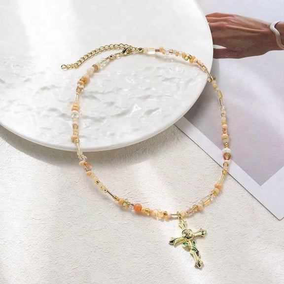 Necklace Style 1 Goldtone Irregular Beads Daily Wear