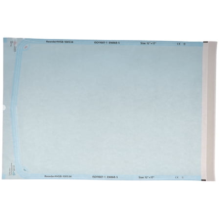 House Brand Dentistry 100534 HSB Self-Sealing Sterilization Pouches 12" X 17" Paper Blue Film 200/Bx