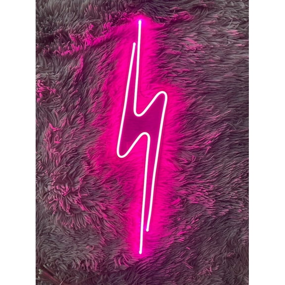 Handmadetneonsign Lightning Bolt LED Neon Sign, Lightning Custom Neon Sign, Neon Lights, Office Neon Decor, Game Room Neon Decor, Wall Décor