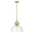 thumbnail image 3 of Yep by Golden Lighting Hines 1-light 14in Pendant in Brushed Champagne Brass and Seeded Glass, 3 of 6