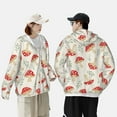 thumbnail image 6 of Daiia Cartoon Flat Mushrooms UPF 50+ Sun Protection Hoodie Jacket Lightweight Long Sleeve Sun Shirt for Women Men with Pocket Hiking Outdoor-Medium, 6 of 9