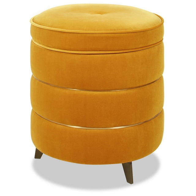 Jennifer Taylor Maison Midis Rond Accent Stockage Pouf Riche Jaune