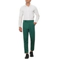 thumbnail image 2 of INSPIRE CHIC Striped Tapered Pants for Men's Pleated Front Formal Dress Pants 28 Green, 2 of 5