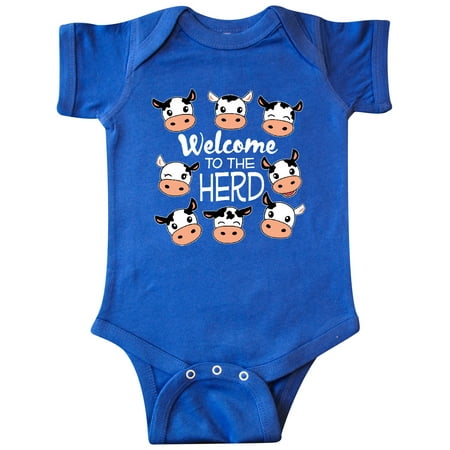 

Inktastic Welcome to the Herd with Cute Black and White Holstein Cows Gift Baby Boy or Baby Girl Bodysuit