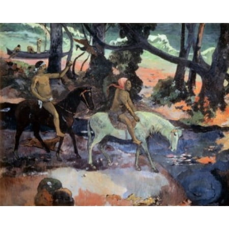 Paul Gauguin Museum - Escape The Ford 1901 Paul Gauguin (1848-1903French) Oil on Canvas Pushkin Museum of Fine Arts Moscow Canvas Art - Paul Gauguin (18 x 24)