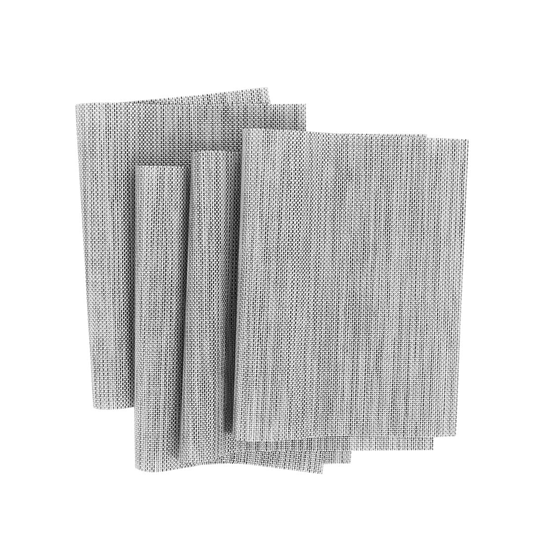 ABCCANOPY Placemats Heat-Resistant Place mats Non-Slip Insulation Placemat Washable Crossweave Woven Vinyl Table Mats for Kitchen and Dining Table 4 PCS, Diagonal Frame Silver Gray PM-4PCS-2