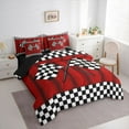 thumbnail image 3 of Homewish Race Car 7-Piece Twin Bedding Sets,Extreme Sport Bedding Comforter Set,Checkered Racing Flag Sheet Sets For Boys Teens,Ultra Soft Home Decor Reversible, 3 of 8