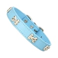 thumbnail image 1 of Methold Collar de perro elegante con hebillas ajustables y collar de perro con forma de hueso fácil de limpiar para perro Suministros para perros azul claro S, 1 of 6