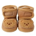 thumbnail image 3 of Povozer Baby Boys Girls Warm Cozy Cotton Winter Booties Fleece First Walker Winter Warm Crib Shoes(Coffee,6-18 Months), 3 of 6